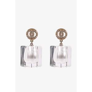 Pre-loved Chanel™ 2019 Gold Tone Crystal Lucite Pearl CC Drop Earrings